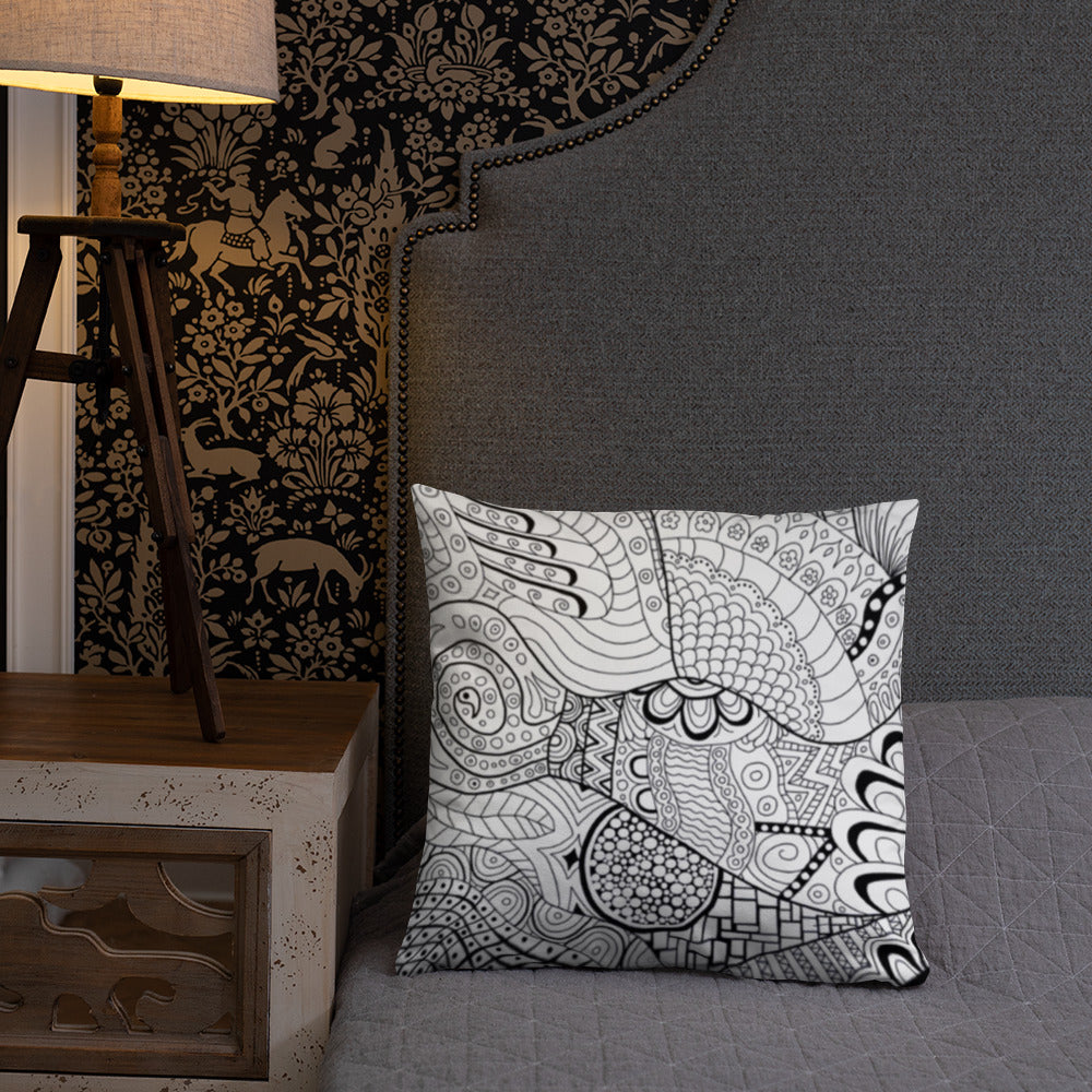 Mandala Zentangle Mushroom Pillow/Cushion Cover