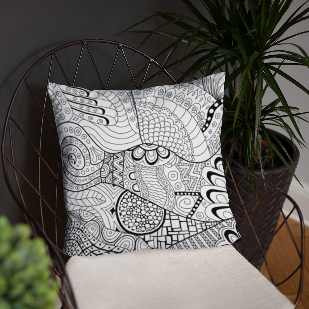 Mandala Zentangle Mushroom Pillow/Cushion Cover