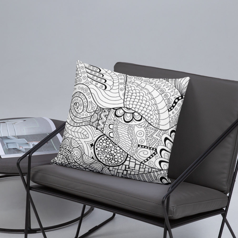 Mandala Zentangle Mushroom Pillow/Cushion Cover