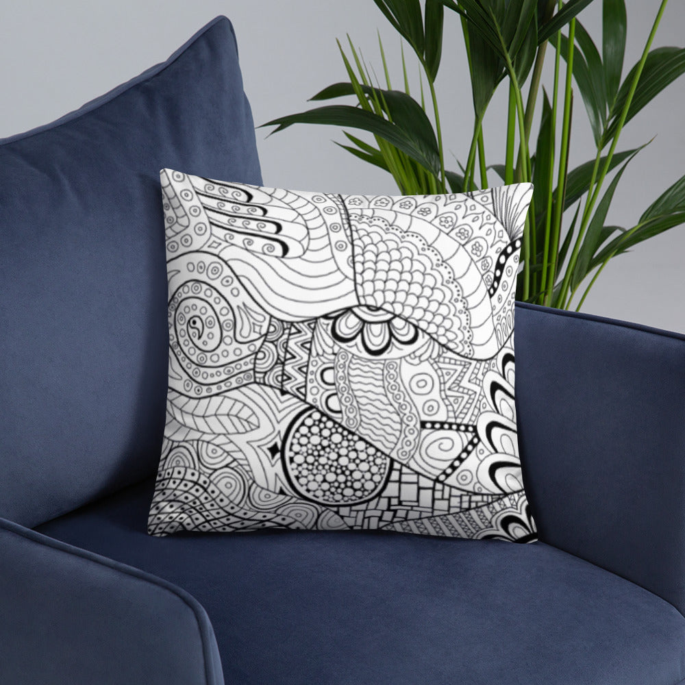 Mandala Zentangle Mushroom Pillow/Cushion Cover