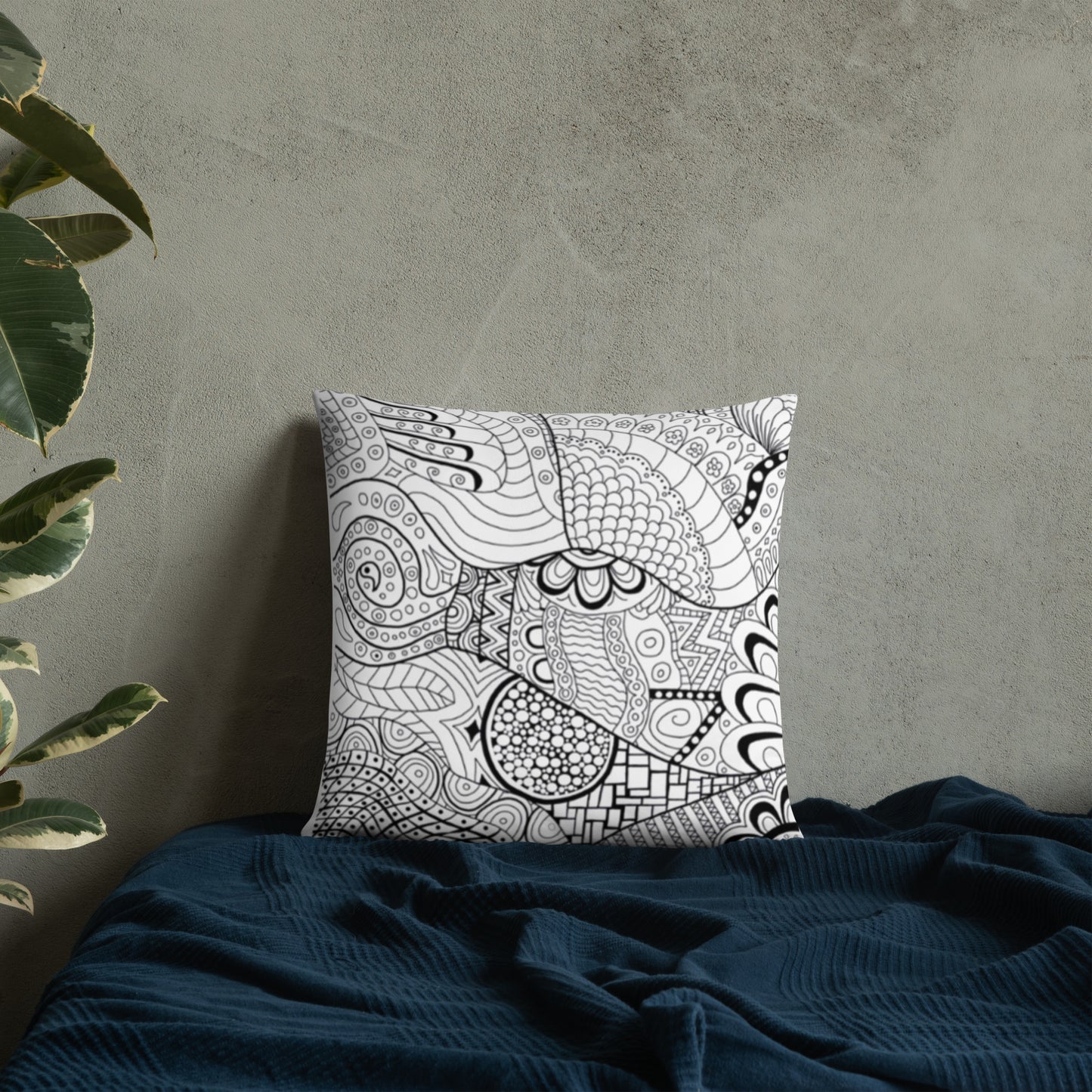 Mandala Zentangle Mushroom Pillow/Cushion Cover