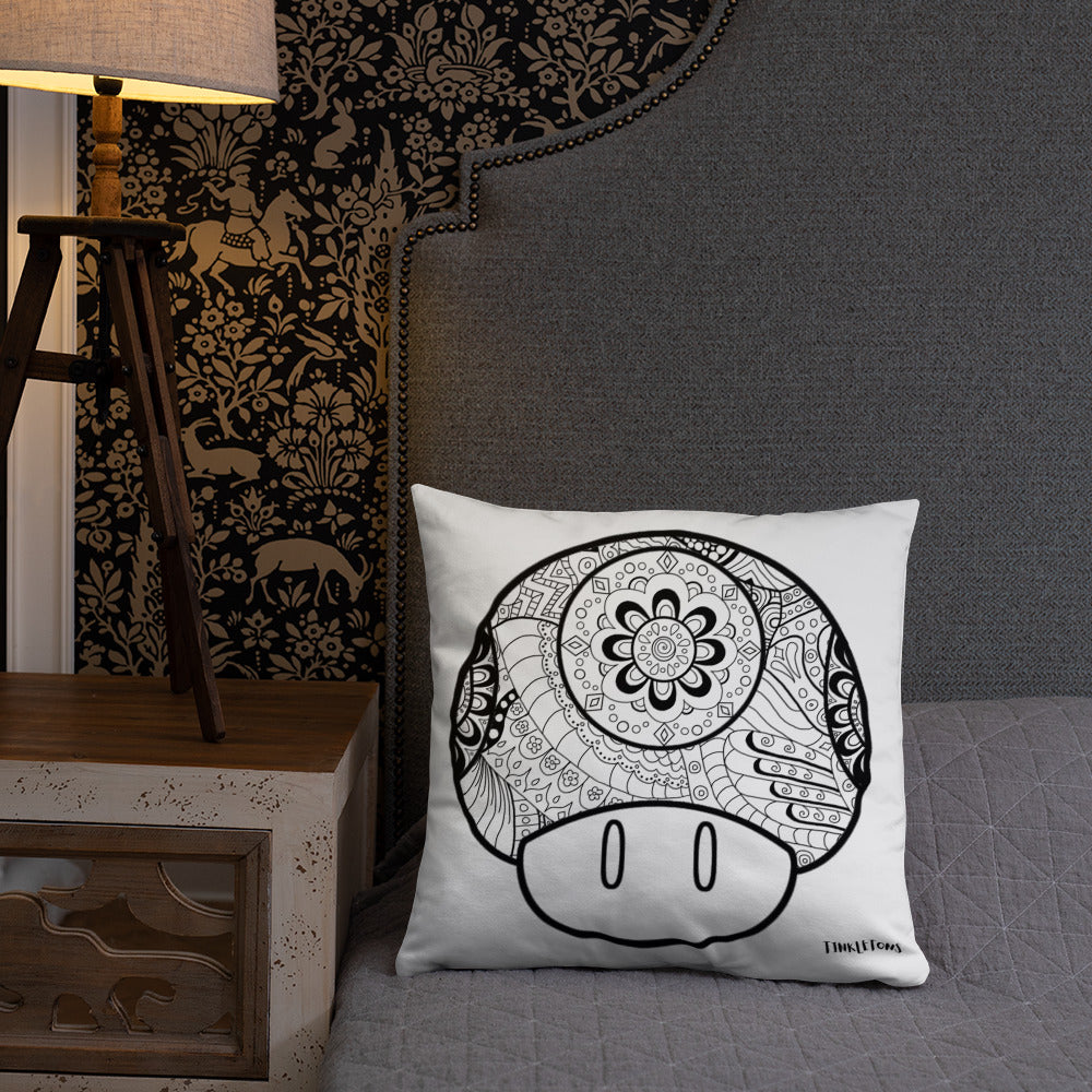 Mandala Zentangle Mushroom Pillow/Cushion Cover