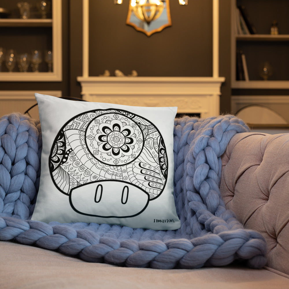 Mandala Zentangle Mushroom Pillow/Cushion Cover