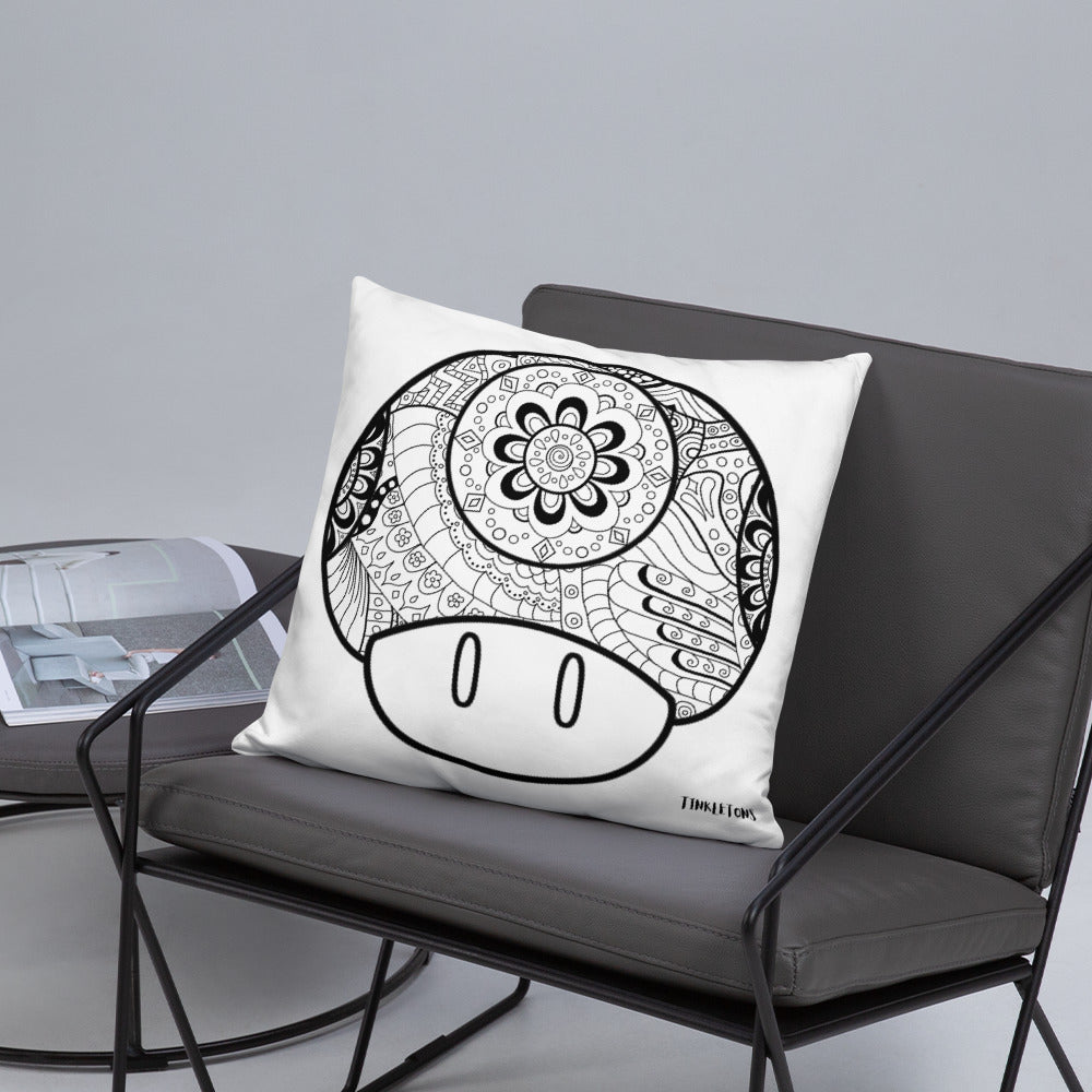 Mandala Zentangle Mushroom Pillow/Cushion Cover