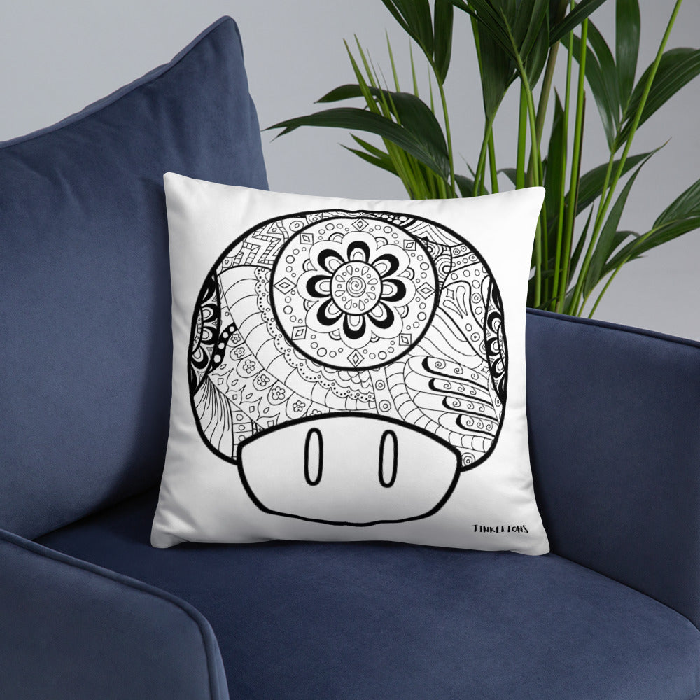 Mandala Zentangle Mushroom Pillow/Cushion Cover