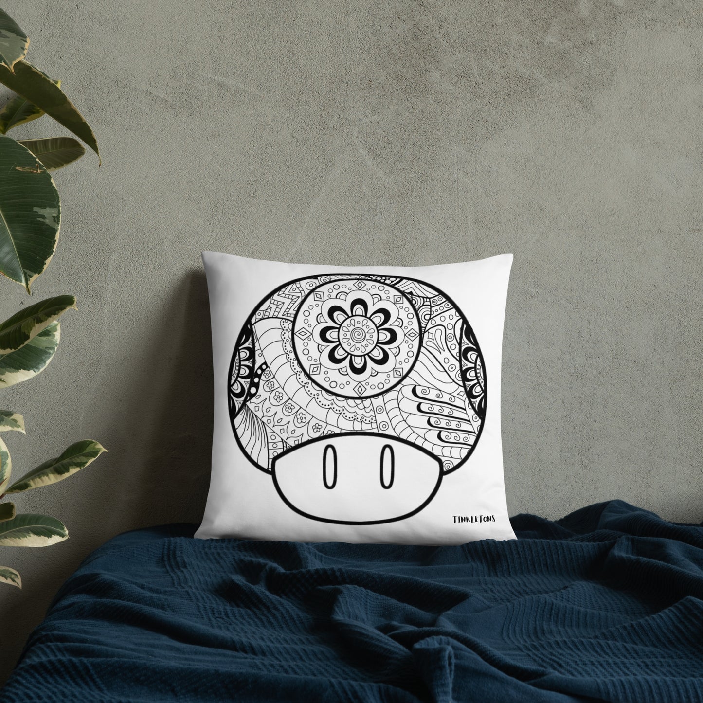 Mandala Zentangle Mushroom Pillow/Cushion Cover