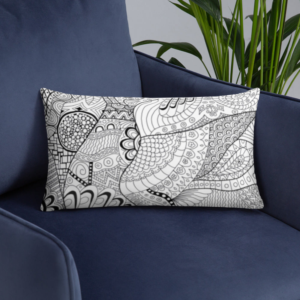 Mandala Zentangle Mushroom Pillow/Cushion Cover