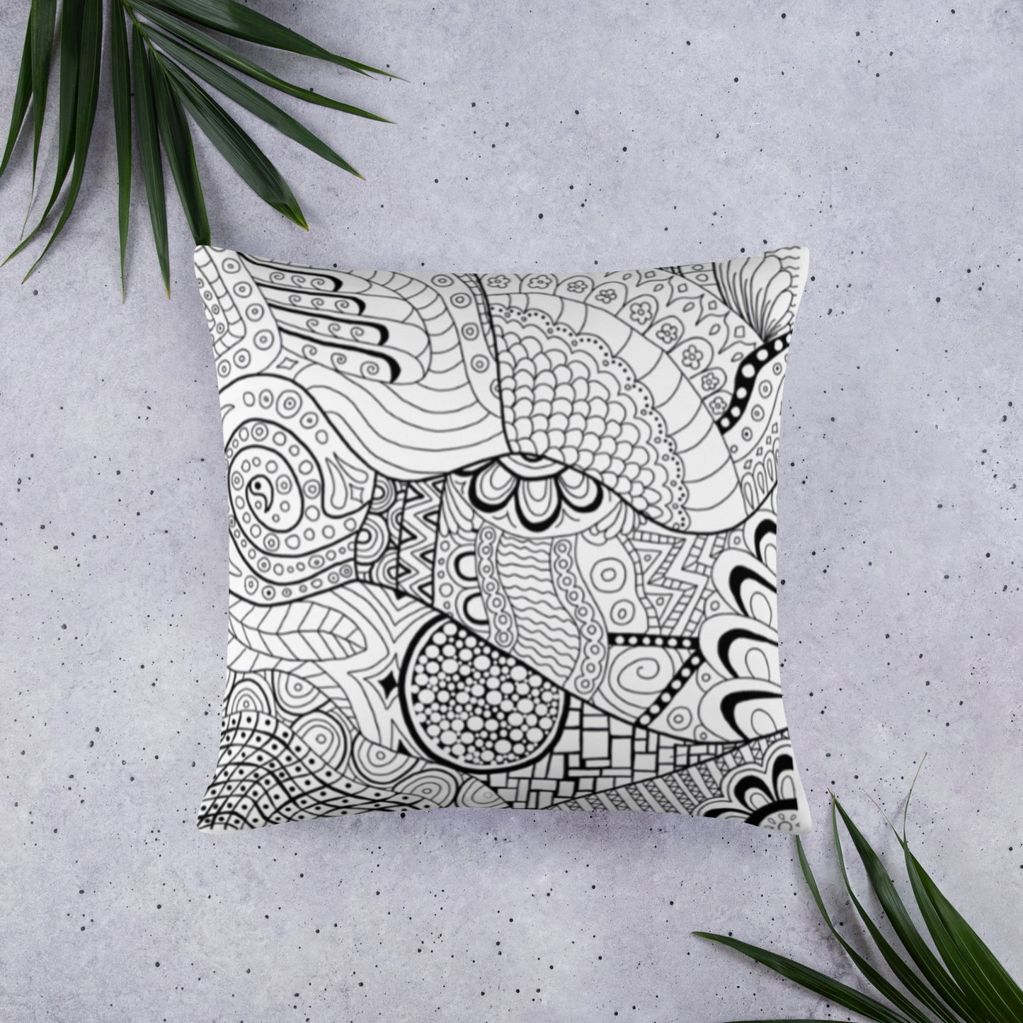 Mandala Zentangle Mushroom Pillow/Cushion Cover