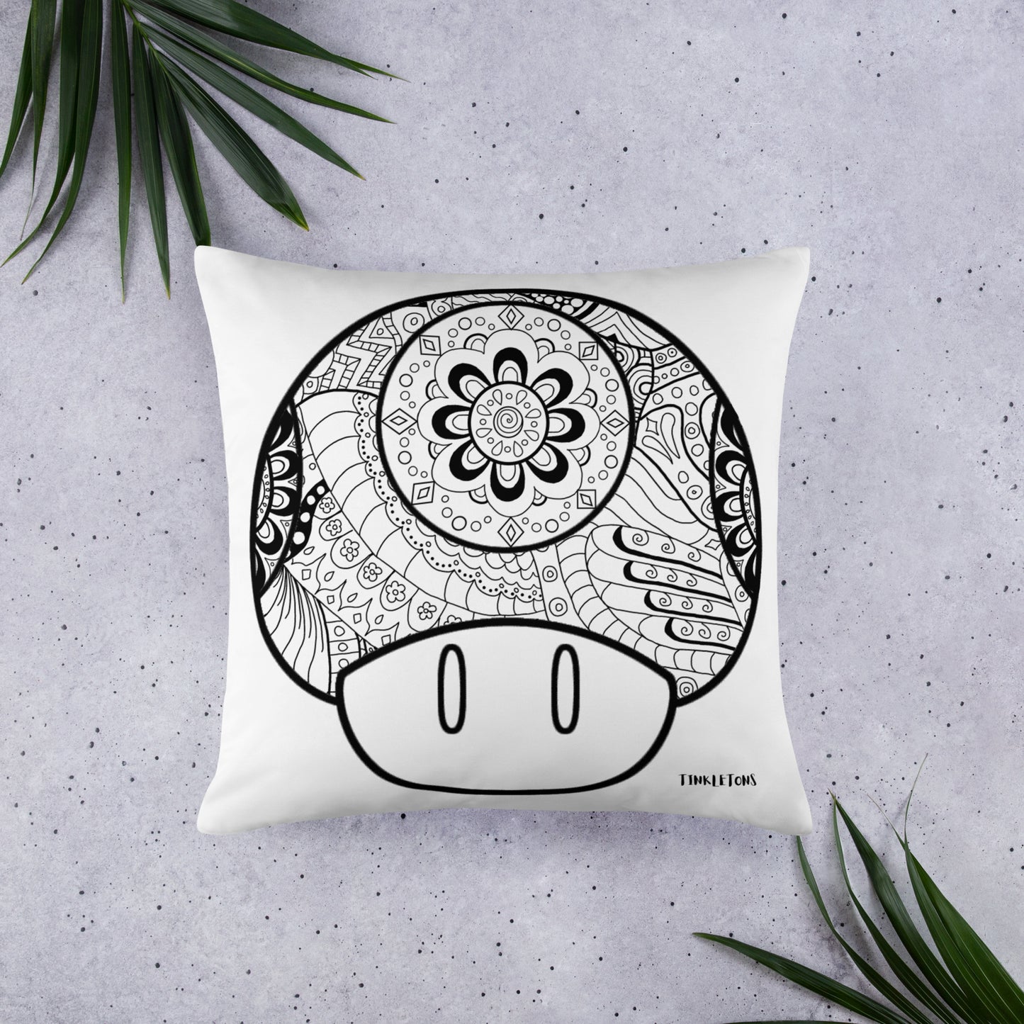 Mandala Zentangle Mushroom Pillow/Cushion Cover