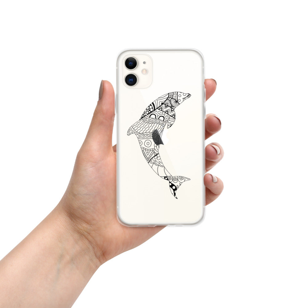 Mandala Zentangle Dolphin iPhone Case