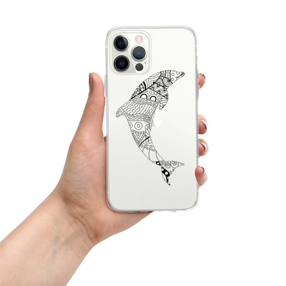 Mandala Zentangle Dolphin iPhone Case