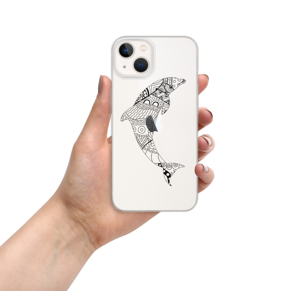 Mandala Zentangle Dolphin iPhone Case