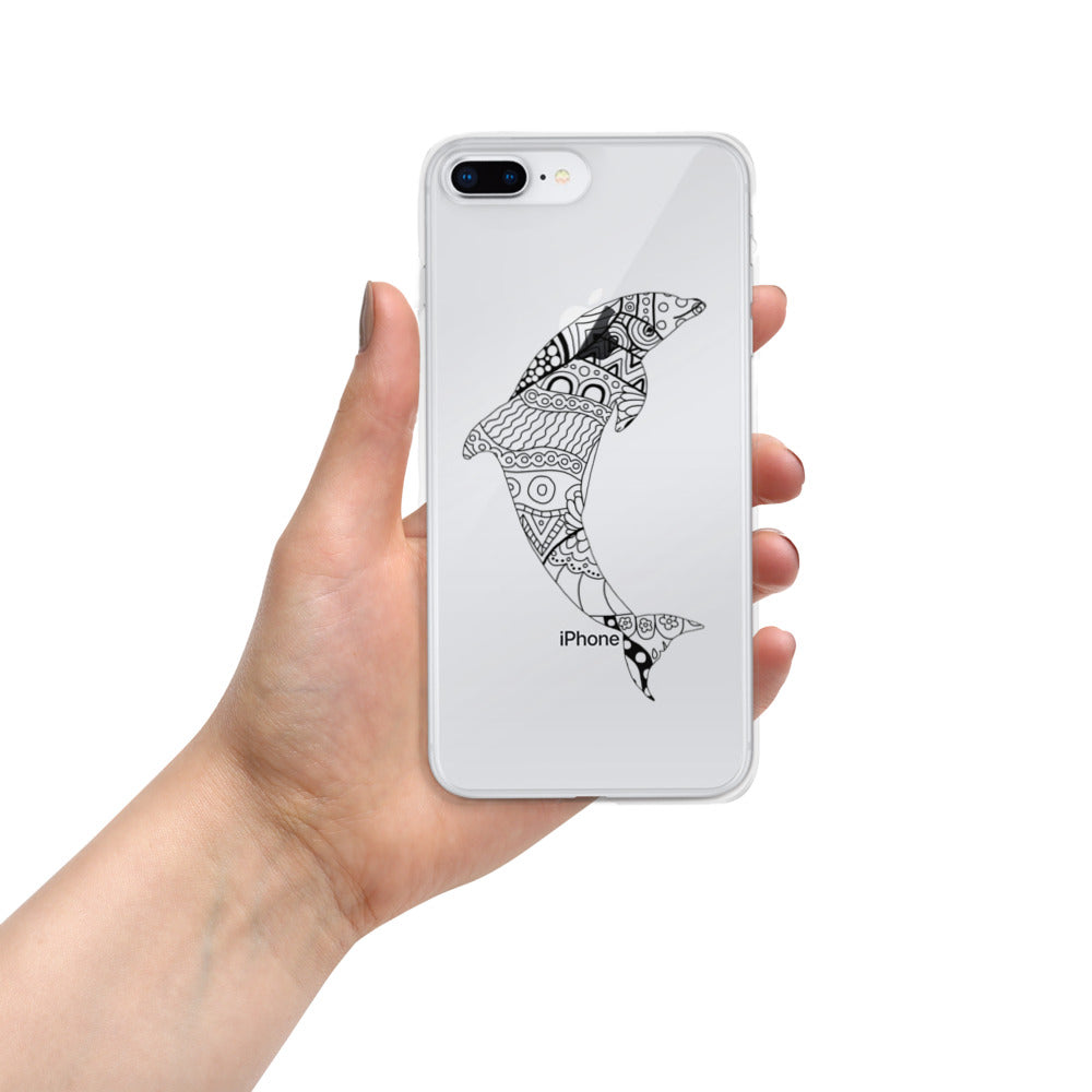 Mandala Zentangle Dolphin iPhone Case