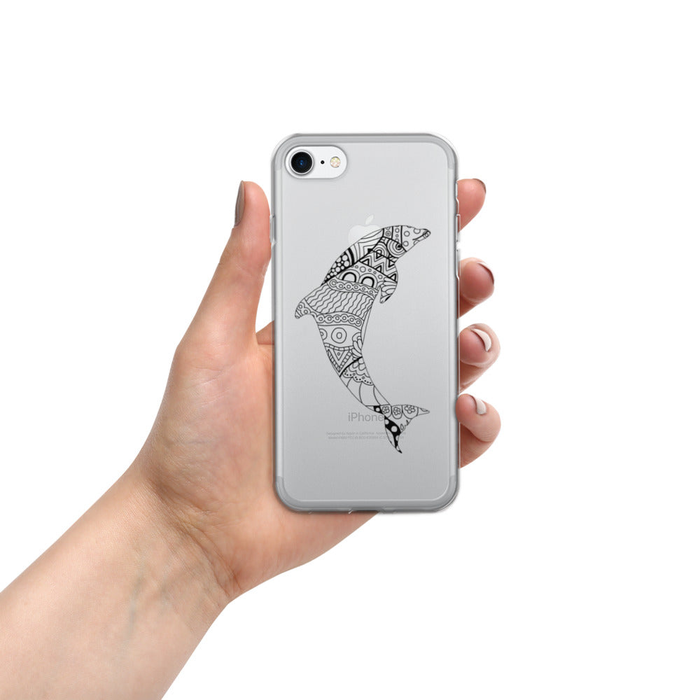 Mandala Zentangle Dolphin iPhone Case