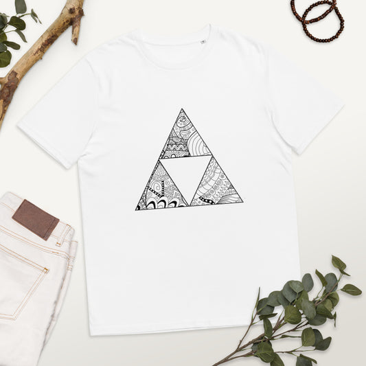 Mandala Zentangle Triangle Organic Cotton T-shirt