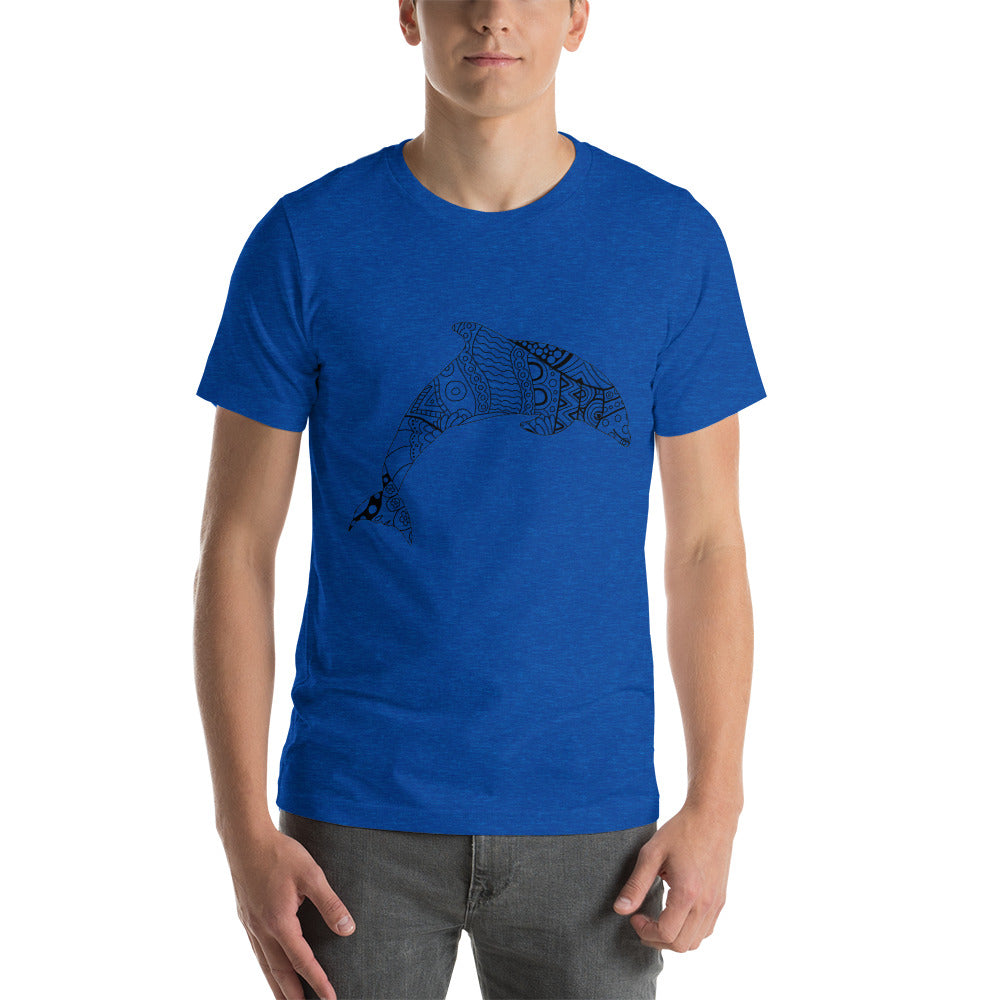 Mandala Zentangle Dolphin Men's Cotton T-Shirt