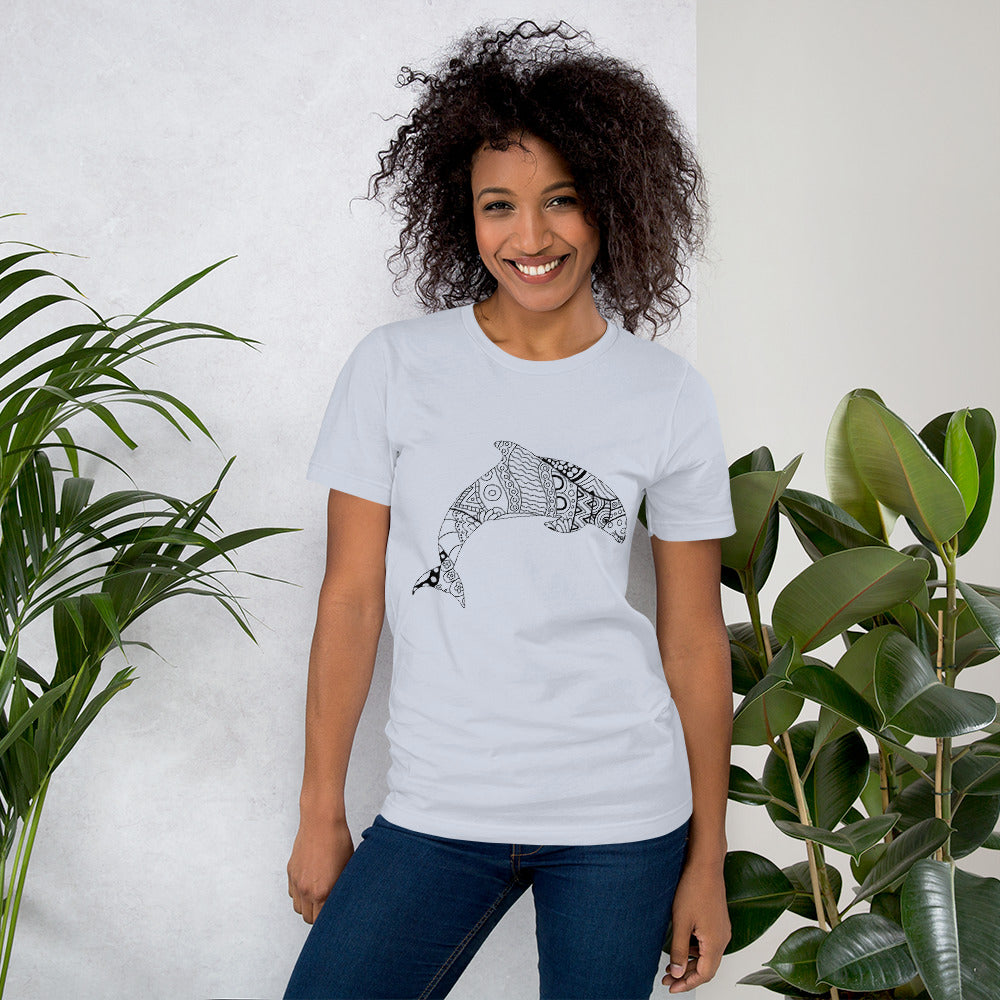 Mandala Zentangle Dolphin Women's Cotton T-Shirt