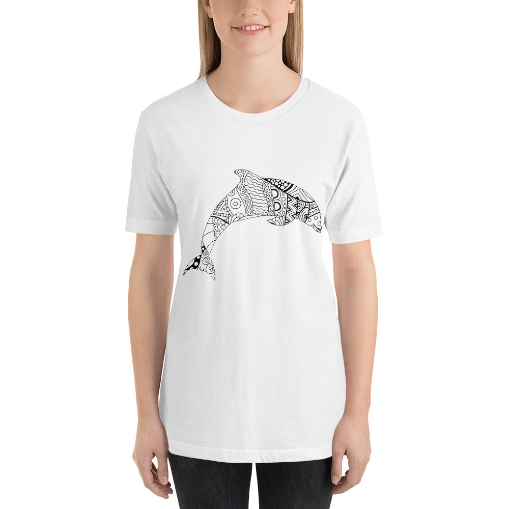 Mandala Zentangle Dolphin Women's Cotton T-Shirt