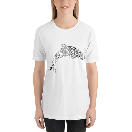 Mandala Zentangle Dolphin Women's Cotton T-Shirt